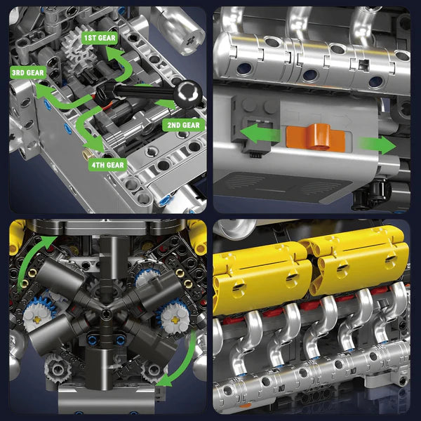 V12 6.5L Atmosphérique Lamborghini & Boite de vitesse Motorisé | 1259 pcs
