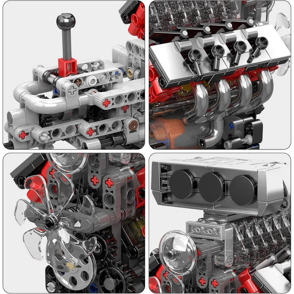 V8 7.2L HEMI Dodge Charger & Boite de vitesse Motorisé | 854 pcs