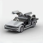 Vue avant de la DeLorean DMC-12 Retour vers le futur en briques ABS Speedbrick