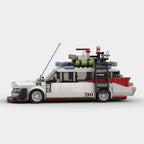 Vue de profil de la Ecto-1 Ghostbusters en briques ABS à construire Speedbrick