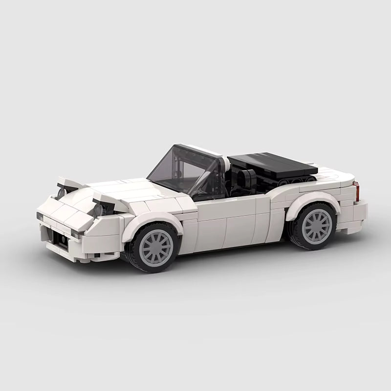 Vue avant de la Mazda MX5 Miata blanche en briques ABS Speedbrick