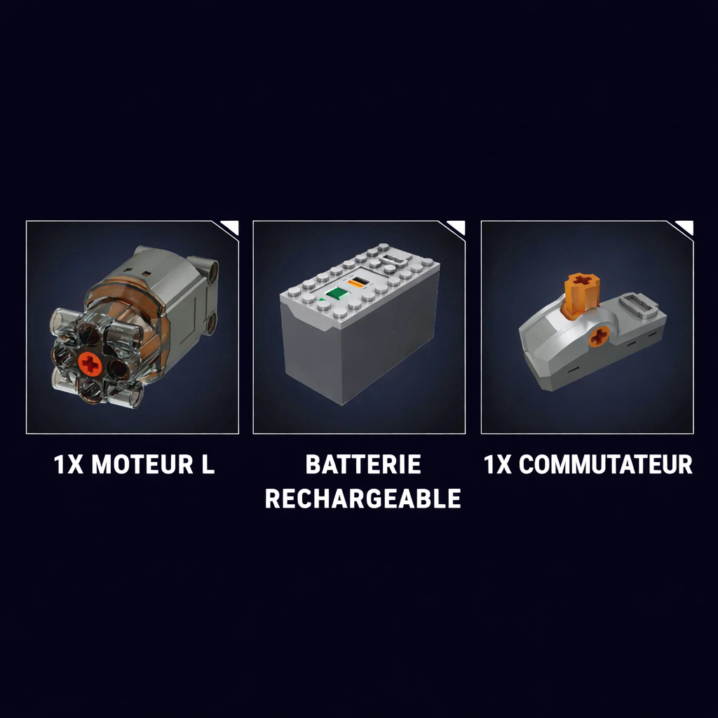 Module moteur L avec batterie rechargeable et commutateur compatible briques