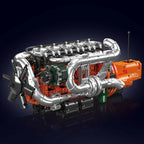 Vue avant du moteur Scania L6 Turbo Diesel en briques motorisé