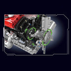 Détail mécanique du moteur V12 Ferrari en briques