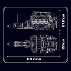 Schéma et dimensions du moteur V8 5.5L bi-turbo en briques motorisé