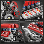 Détails mécaniques du moteur V8 F136 4.3L Ferrari en briques