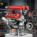 Vue arrière du moteur V8 F136 4.3L Ferrari en briques motorisé
