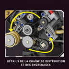 Détail de la chaîne de distribution du moteur V8 Supercar en briques