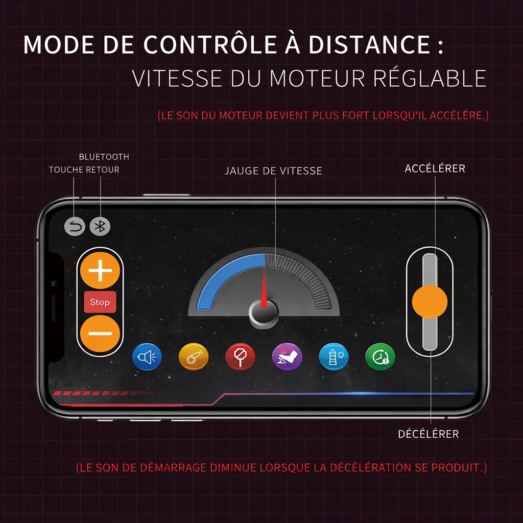 Moteur V8 Supercar en briques contrôlable à distance via smartphone