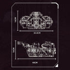 Schéma technique et dimensions du moteur V8 Supercar motopropulseur arrière en briques motorisé