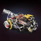 Vue avant du moteur V8 Supercar motopropulseur arrière en briques motorisé