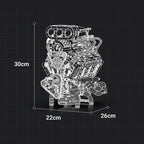 Schéma technique et dimensions du moteur V8 Supercharged en briques motorisé
