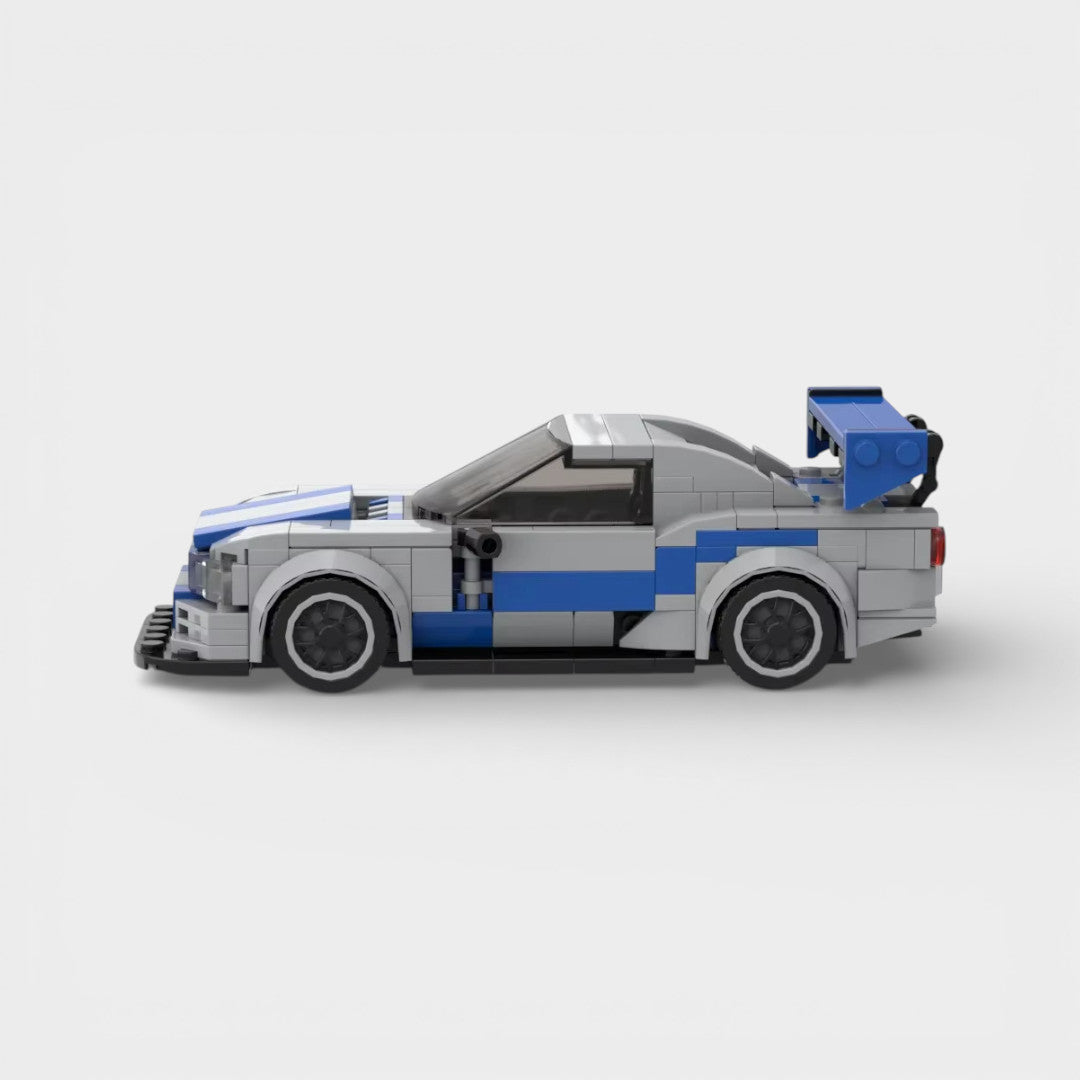 Vue de profil de la Nissan GTR R34 Fast and Furious en briques ABS Speedbrick