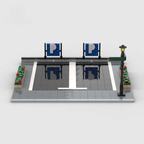 Vue de profil du parking Speedbrick pour exposer 2 voitures en briques