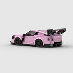 Vue arrière de la Porsche 911 GT3RS rose en briques ABS Speedbrick