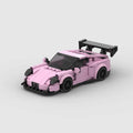 Vue avant de la Porsche 911 GT3RS rose en briques ABS Speedbrick