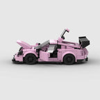 Vue de profil de la Porsche 911 GT3RS rose en briques ABS Speedbrick