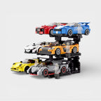 Présentoir pour 6 voitures en briques avec voitures exposées Speedbrick