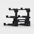 Vue arrière du présentoir pour 6 voitures en briques Speedbrick