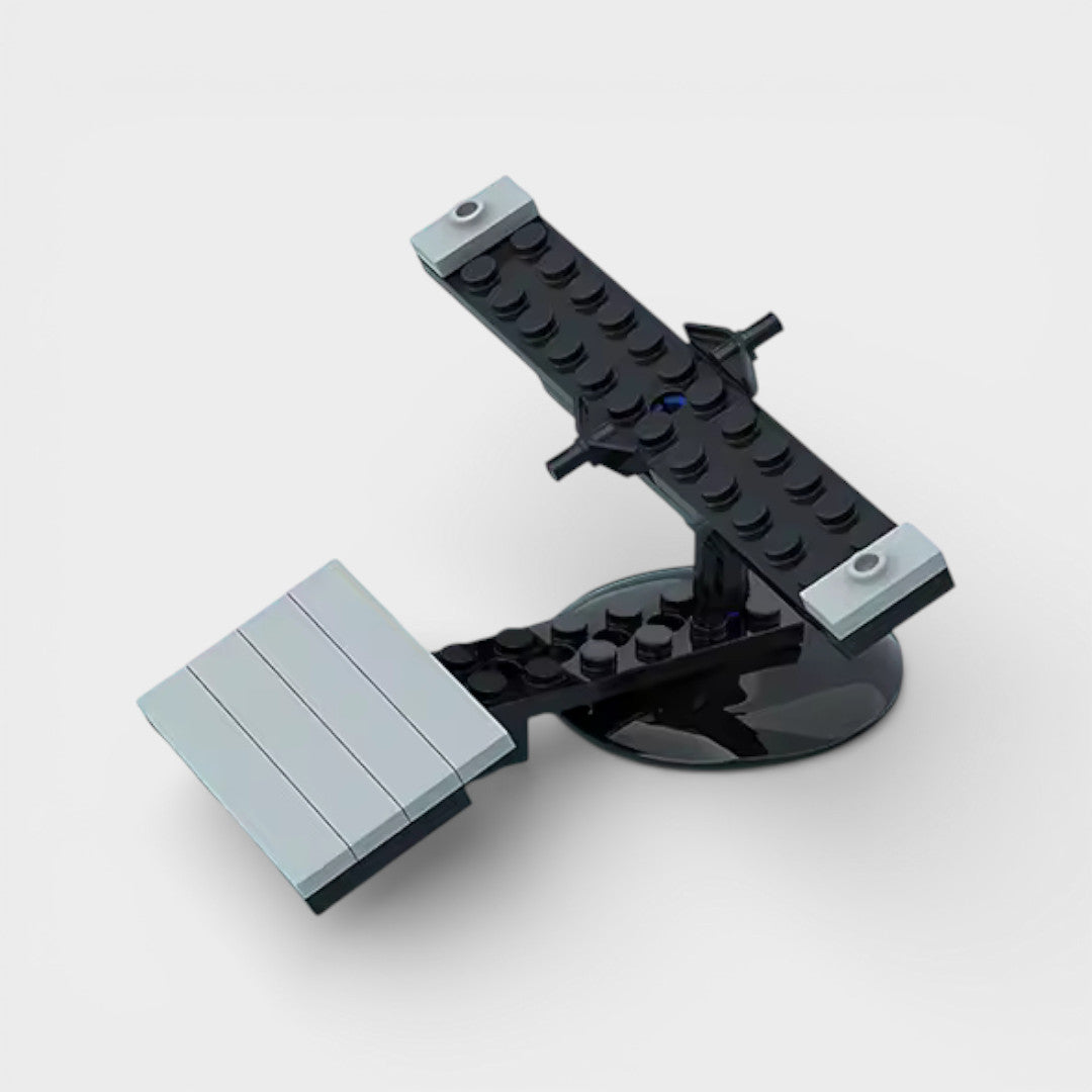 Vue arrière du stand Speedbrick pour exposer une voiture en briques