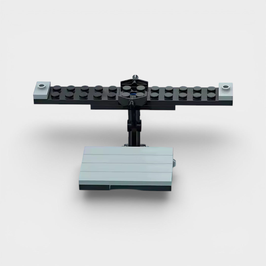 Vue de profil du stand Speedbrick pour exposer une voiture en briques